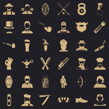 Sakal Icons set, basit tarzı