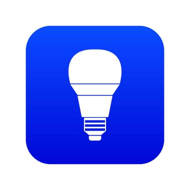 Parlayan Led ampul simgesi dijital mavi