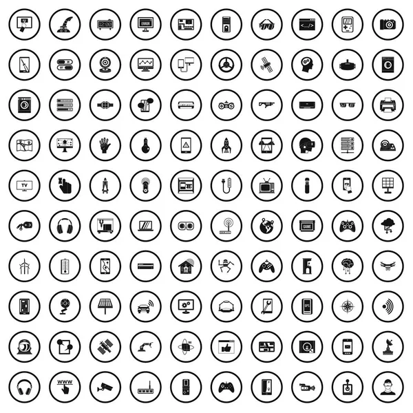 Ensemble de 100 icônes de développement logiciel, style simple — Image vectorielle