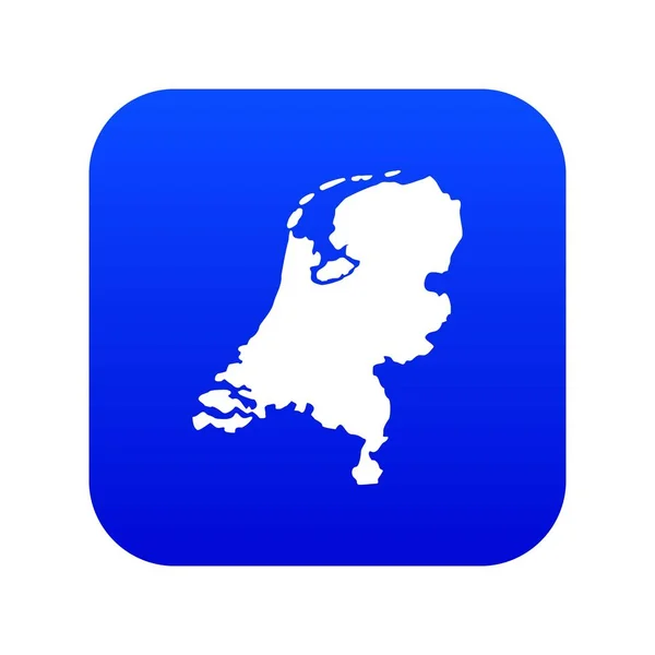 Hollandkarte Symbol digital blau — Stockvektor