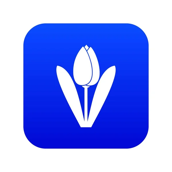 Ícone tulipa azul digital — Vetor de Stock