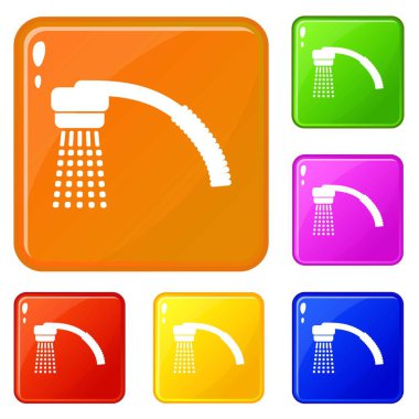 Çalışan su simgeler vektör renk ayarla