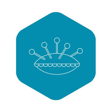 İğneler simgesi, anahat stili ile yastık