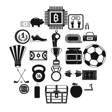 Hafta sonu Icons set, basit tarzı