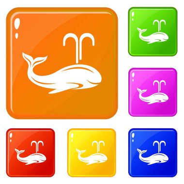 Simgeler kümesi vektör renk balina