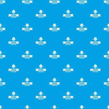 Çin hoş geldiniz desen vektör kesintisiz mavi