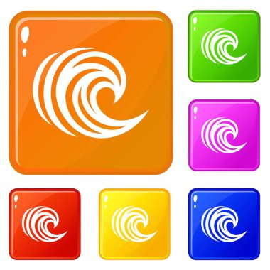 Su dalgası simgeler kümesi vektör renk