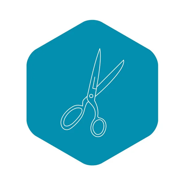 Šicí nůžky ikonu, osnovy styl — Stockový vektor