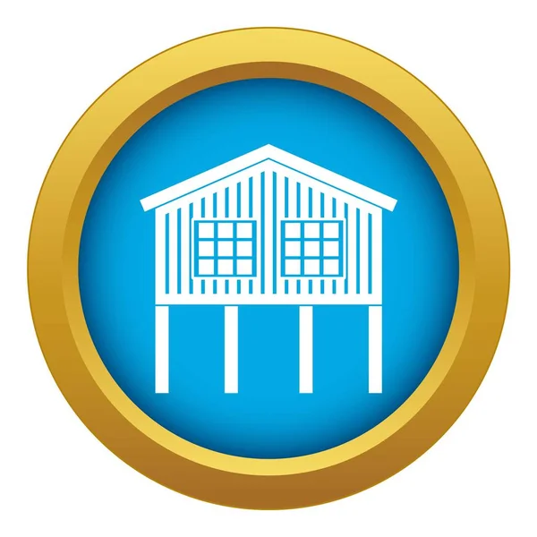 Stilt house icon blue vector isolated — Stock Vector