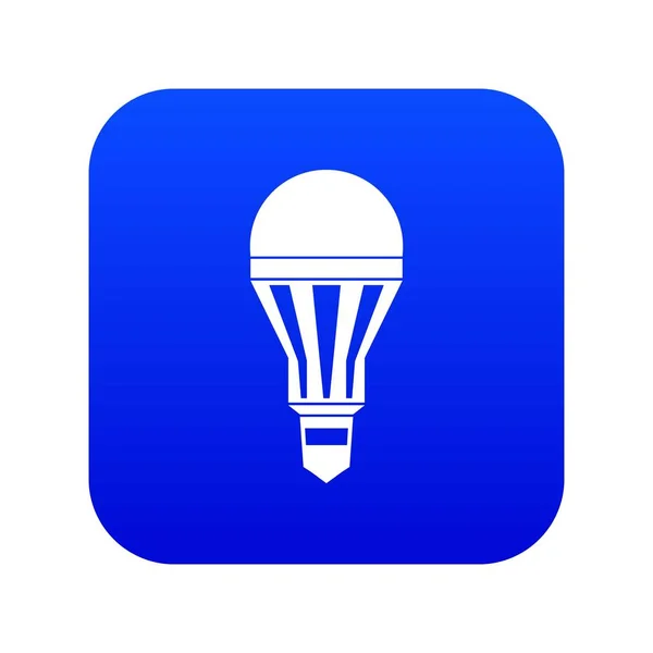 Ícone de lâmpada LED azul digital — Vetor de Stock