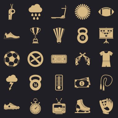 Oyun hava Icons set, basit tarzı