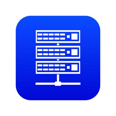 Sunucuları simgesi dijital mavi