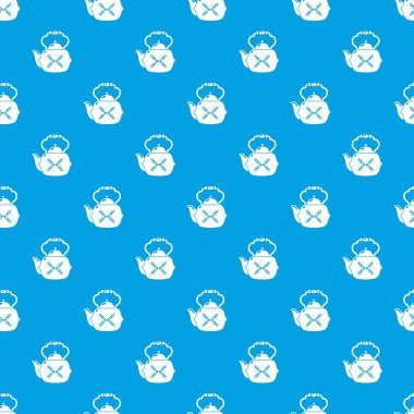 Su ısıtıcısı vintage desen vektör kesintisiz mavi