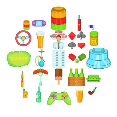 Simgeler kumar kompulsif ayarla, tarzı çizgi film