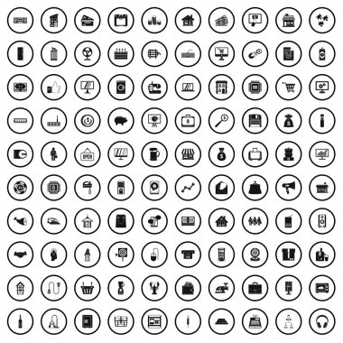 100 satış Icons set, basit tarzı 