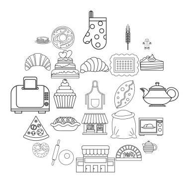 Bisküvi Icons set, anahat stili