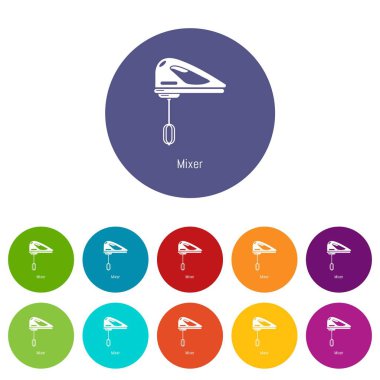 Vektör Renk karıştırıcı mutfak Icons set