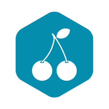 İki Olgun Kiraz meyveleri simgesi, basit tarzı