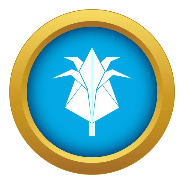 Origami icône fleur vecteur bleu isolé — Image vectorielle