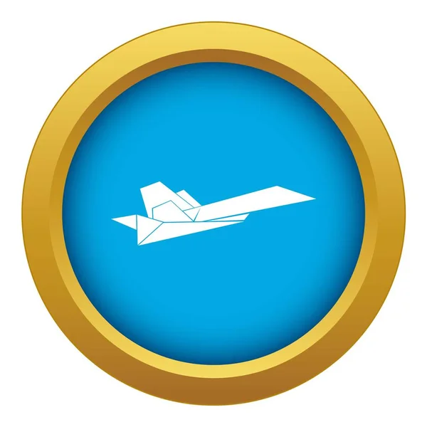 Origami icône de l'avion vecteur bleu isolé — Image vectorielle