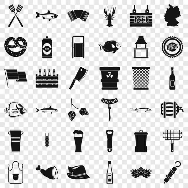 Oktoberfest icons set, simple style — Stock Vector