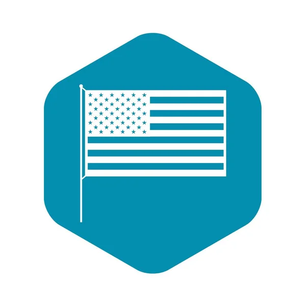 Icono de bandera americana, estilo simple — Vector de stock