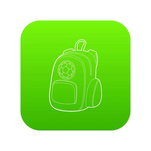 Školní batoh zelená ikona Vektor — Stockový vektor