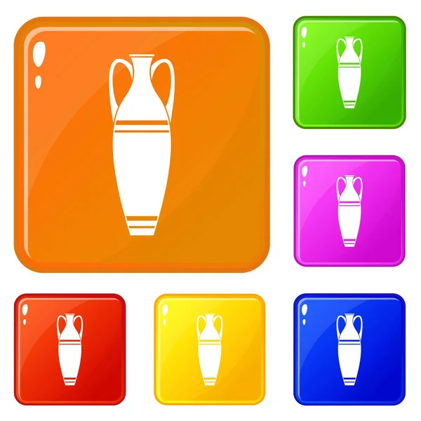 Vase icons set vector color — Stock Vector