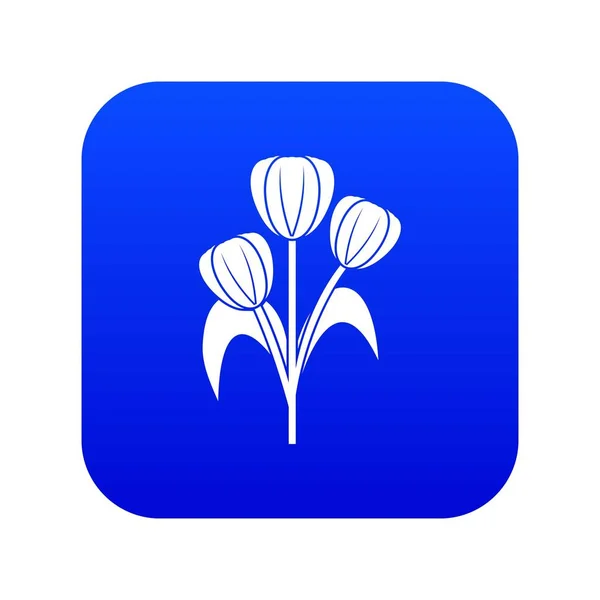 Fiori icona digitale blu — Vettoriale Stock