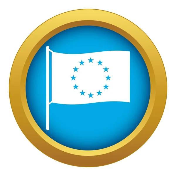 Icône drapeau européen vecteur bleu isolé — Image vectorielle