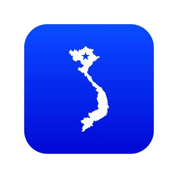 Vietnam mapa icono digital azul — Archivo Imágenes Vectoriales