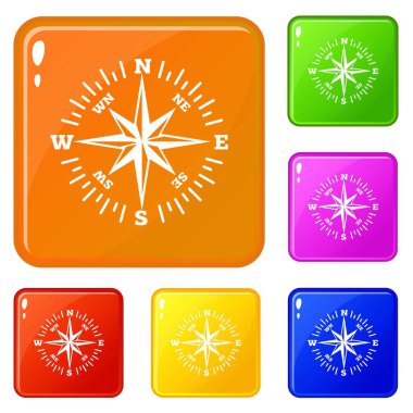 Gül rüzgar simgeler kümesi vektör renk