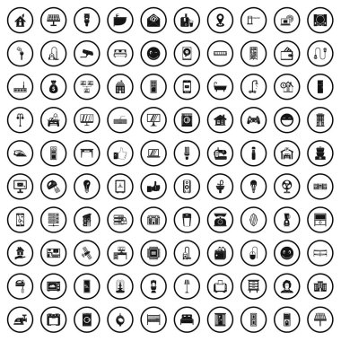 basit tarzda 100 akıllı ev Icons set 