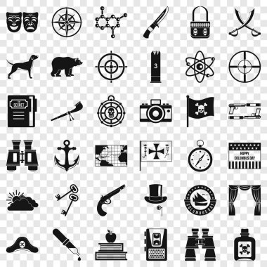 Doğa gezisi Icons set, basit tarzı