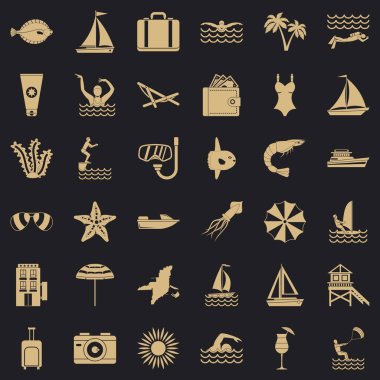 Yaz Icons set, basit tarzı