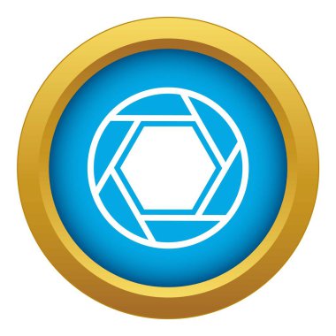 İzole yakın objektif simgesi mavi vektör