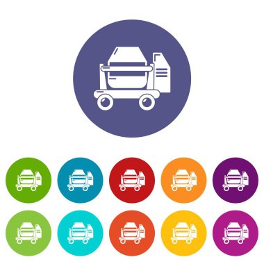 Beton Mikser simgeler vektör renk ayarla