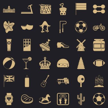 Bayrak Icons set, basit tarzı