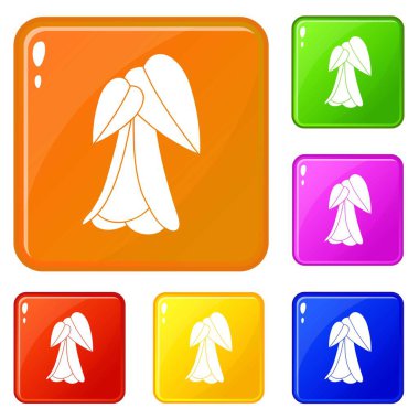 Palmiye ağacı simgeler kümesi vektör renk