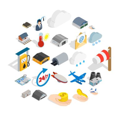 Yolculuk Icons set, izometrik stili