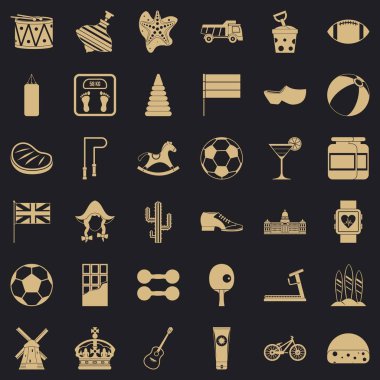 Ülke Icons set, basit tarzı