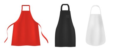 Apron icons set, realistic style clipart