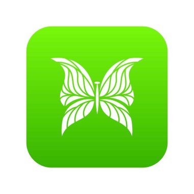 Taraklı kanatları yeşil simge vektör ile kelebek