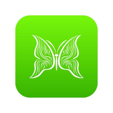 Kelebek küçük yeşil simge vektör kanatlar