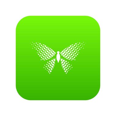 Rhombus kanatları yeşil simge vektör tarih ile kelebek