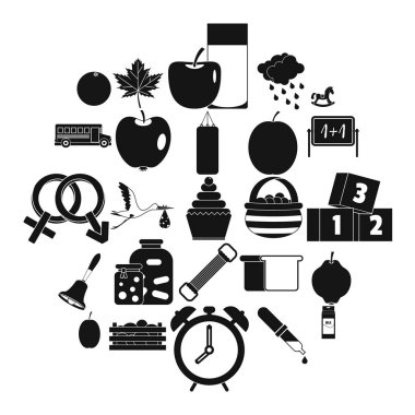 Icons set, basit tarzı bakım