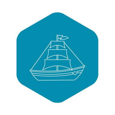 Tekne yelken simgesi, anahat stili