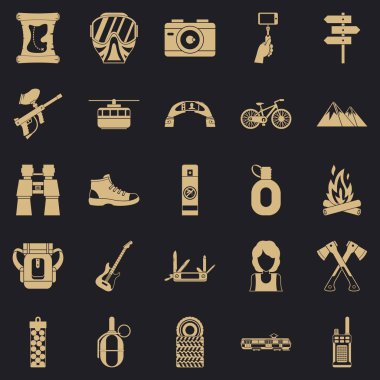Yangın Icons set basit tarzı tarafından dinlenme