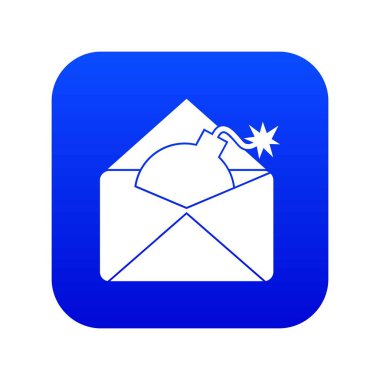 Zarf bomba simgesi dijital mavi