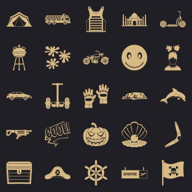 Otel Icons set, basit tarzı sakin ol